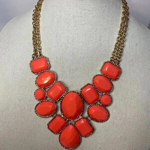 ALDO Orange/melon Coloured Statement Necklace